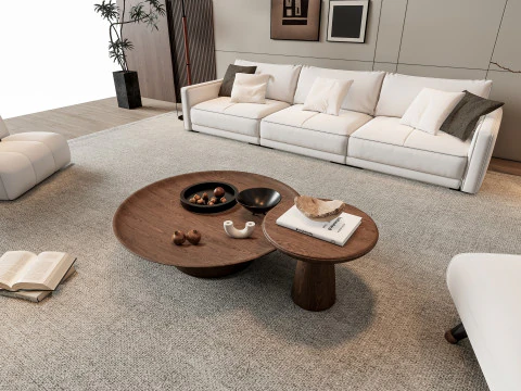 ソファ コーヒーテーブル 壁パネル リビング コンビネーション 8 3Dモデル