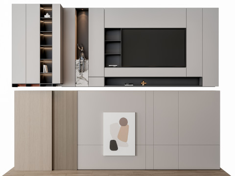 Sofa Coffee table Wall panel Living Combination 9 3D 모델