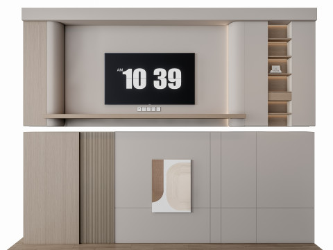 Sofa Coffee table Wall panel Living Combination 10 3Dモデル