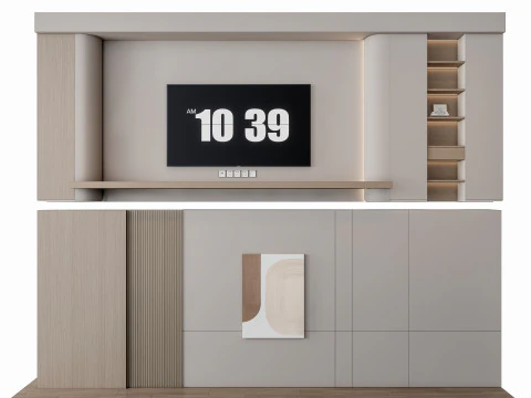 Sof&aacute; Mesa de centro Painel de parede Living Combination 10 Modelo 3D