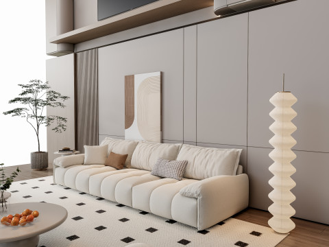 Sofa Coffee table Wall panel Living Combination 10 3Dモデル