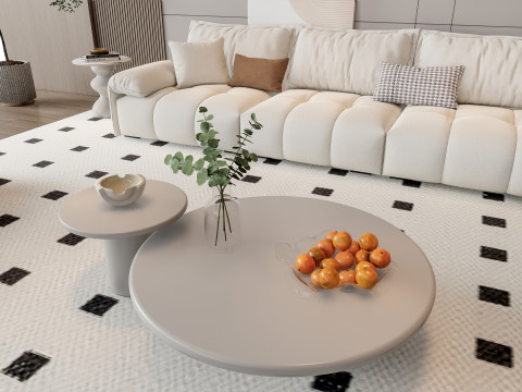 Sofa Coffee table Wall panel Living Combination 10 3Dモデル