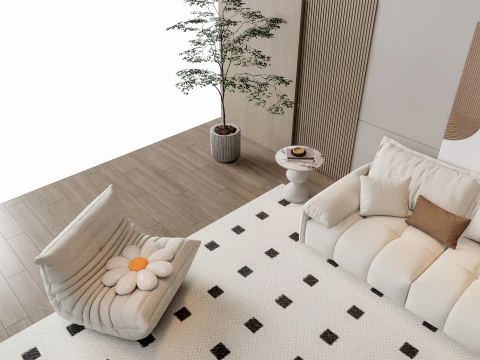 Sof&aacute; Mesa de centro Painel de parede Living Combination 10 Modelo 3D