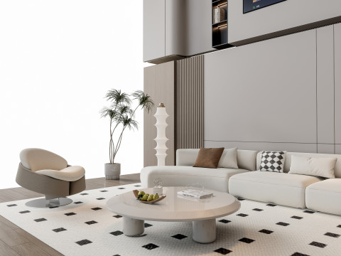 Sofa Coffee table Wall panel Living Combination 11 3Dモデル