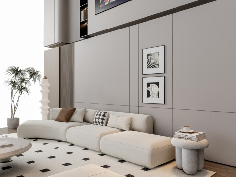 Sofa Coffee table Wall panel Living Combination 11 3Dモデル