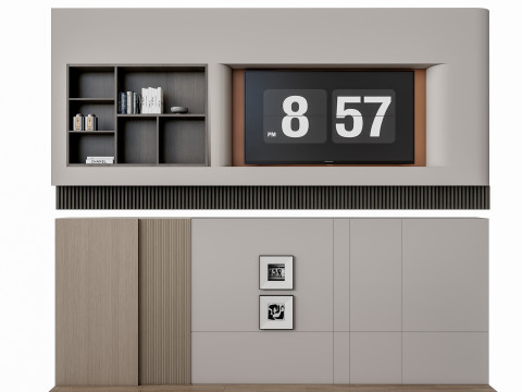 Sofa Coffee table Wall panel Living Combination 12 Modèle 3D