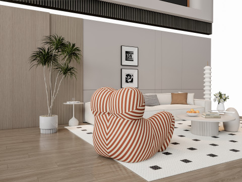 Sofa Coffee table Wall panel Living Combination 12 Modèle 3D