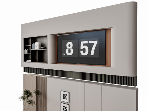 Sofa Coffee table Wall panel Living Combination 12 Modèle 3D