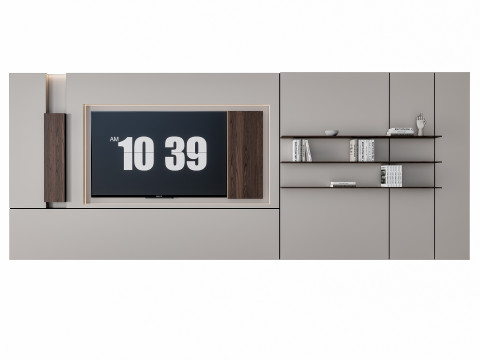 Sofa Coffee table Wall panel Living Combination 14 3D Model