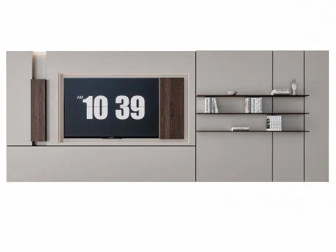 Sofa Coffee table Wall panel Living Combination 14 3D Model