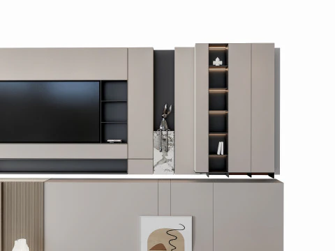 ソファ コーヒーテーブル 壁パネル リビングコンビネーション 15 3Dモデル