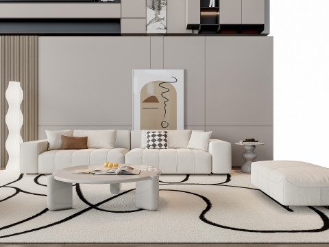 Sofa Coffee table Wall panel Living Combination 15 3D-Modell