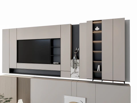 ソファ コーヒーテーブル 壁パネル リビングコンビネーション 15 3Dモデル