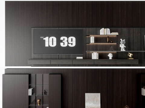 Sofa Coffee table Wall panel Living Combination 16 Modelo 3D