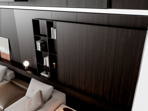 Sofa Coffee table Wall panel Living Combination 16 Modelo 3D