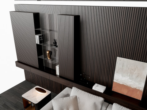 Sofa Coffee table Wall panel Living Combination 16 Modelo 3D