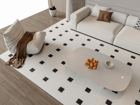 Sofa Coffee table Wall panel Living Combination 17 3Dモデル