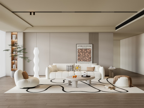 Sofa Coffee table Wall panel Living Combination 5 3Dモデル