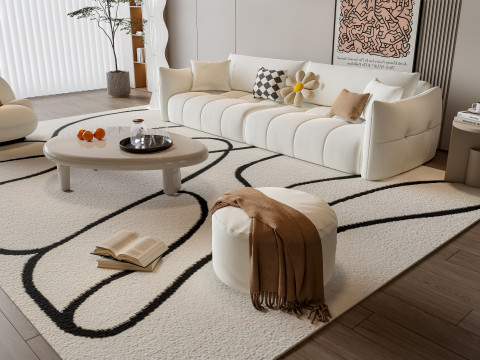 Sofa Coffee table Wall panel Living Combination 5 3Dモデル