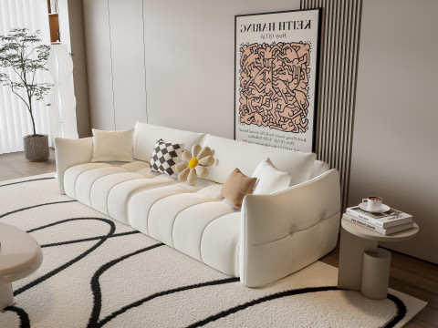 Sofa Coffee table Wall panel Living Combination 5 3Dモデル