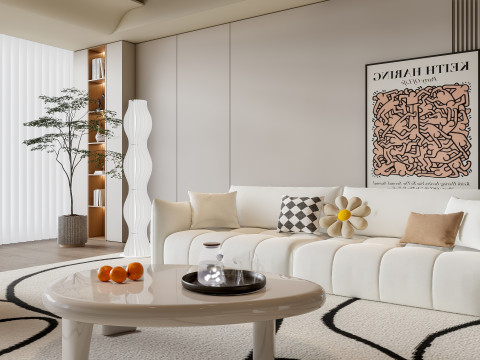 Sofa Coffee table Wall panel Living Combination 5 3Dモデル