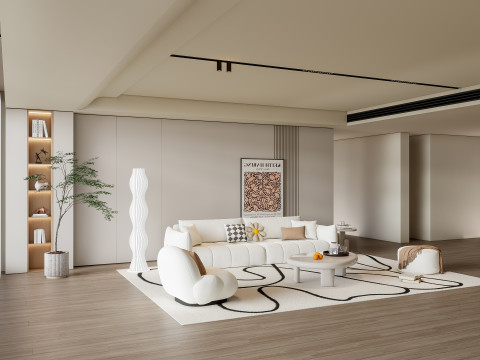 Sofa Coffee table Wall panel Living Combination 5 3Dモデル