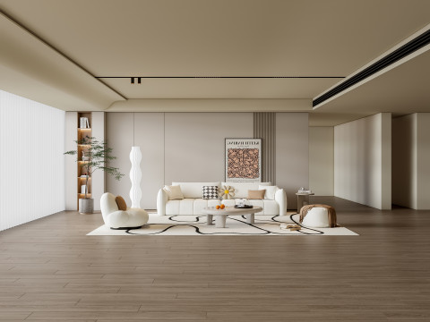 Sofa Coffee table Wall panel Living Combination 5 3Dモデル