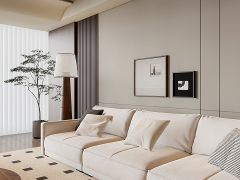 Sofa Coffee table Wall panel Living Combination 6 3Dモデル