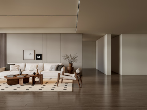 Sofa Coffee table Wall panel Living Combination 6 3Dモデル