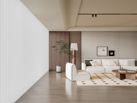 Sofa Coffee table Wall panel Living Combination 6 3Dモデル