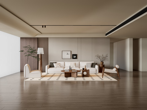 Sofa Coffee table Wall panel Living Combination 6 3Dモデル