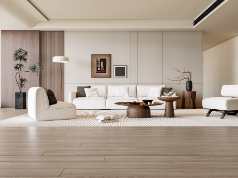 Sofa Coffee table Wall panel Living Combination 8 3Dモデル