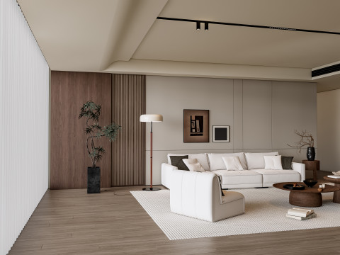 Sofa Coffee table Wall panel Living Combination 8 3Dモデル