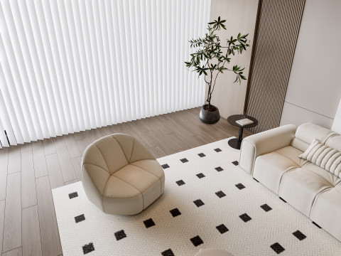 Sofa Coffee table Wall panel Living Combination 9 3Dモデル