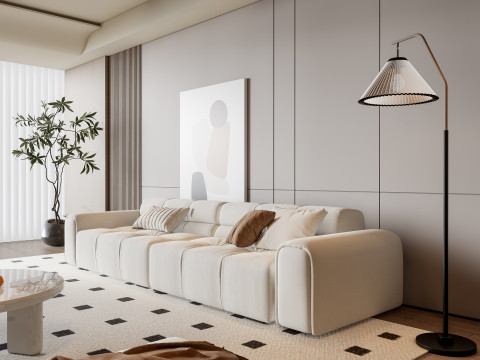 Sofa Coffee table Wall panel Living Combination 9 3Dモデル