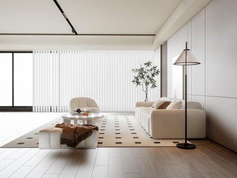 Sofa Coffee table Wall panel Living Combination 9 3Dモデル