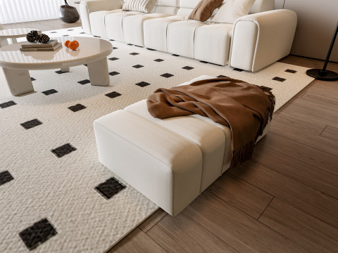 Sofa Coffee table Wall panel Living Combination 9 3Dモデル