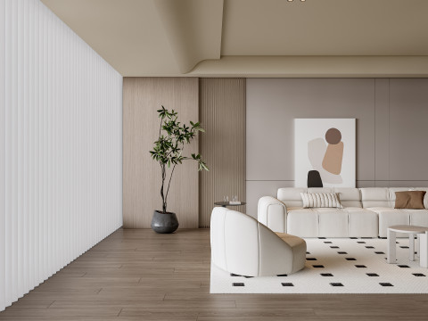 Sofa Coffee table Wall panel Living Combination 9 3Dモデル