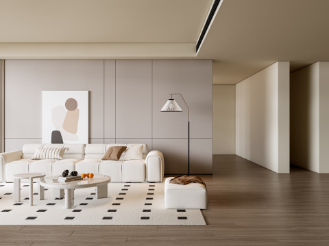 Sofa Coffee table Wall panel Living Combination 9 3Dモデル