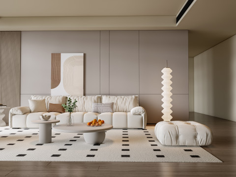 Sofa Coffee table Wall panel Living Combination 10 3D 模型