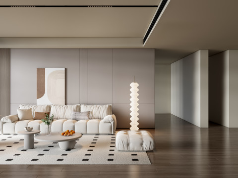 Sofa Coffee table Wall panel Living Combination 10 3D 模型