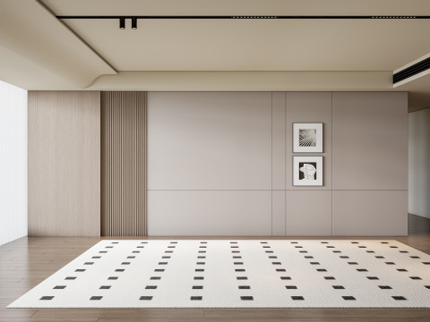 Sofa Coffee table Wall panel Living Combination 11 3D Model