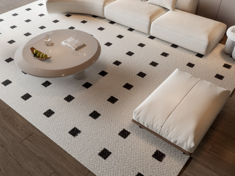 Sofa Coffee table Wall panel Living Combination 11 3D Model