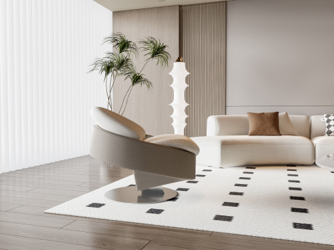 Sofa Coffee table Wall panel Living Combination 11 3D Model