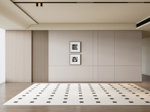 Sofa Coffee table Wall panel Living Combination 12 3D Model