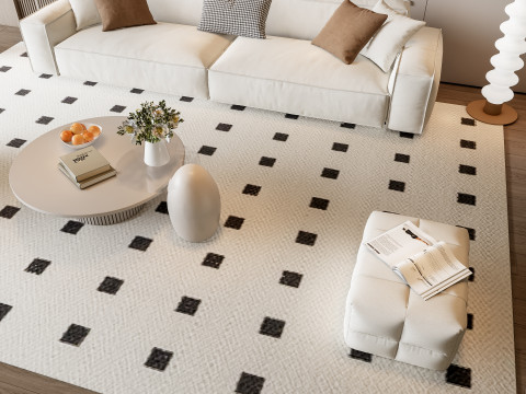 Sofa Coffee table Wall panel Living Combination 12 3D Model