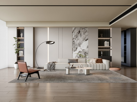 Sofa Coffee table Wall panel Living Combination 13 3Dモデル