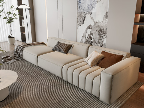 Sofa Coffee table Wall panel Living Combination 13 3Dモデル