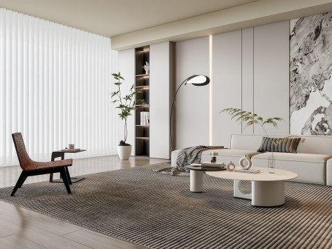 Sofa Coffee table Wall panel Living Combination 13 3Dモデル