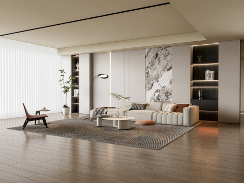 Sofa Coffee table Wall panel Living Combination 13 3Dモデル